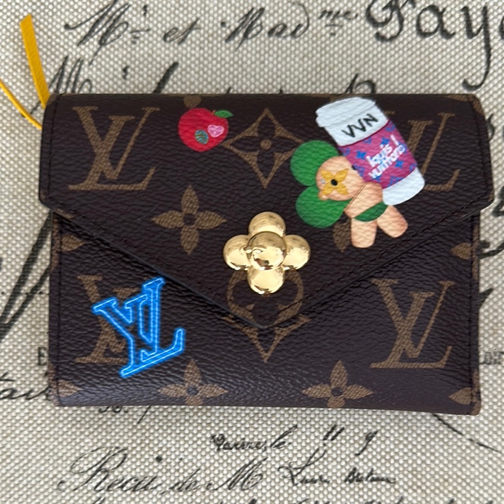 Louis Vuitton Brown Monogram Wallet with Colorful Accents